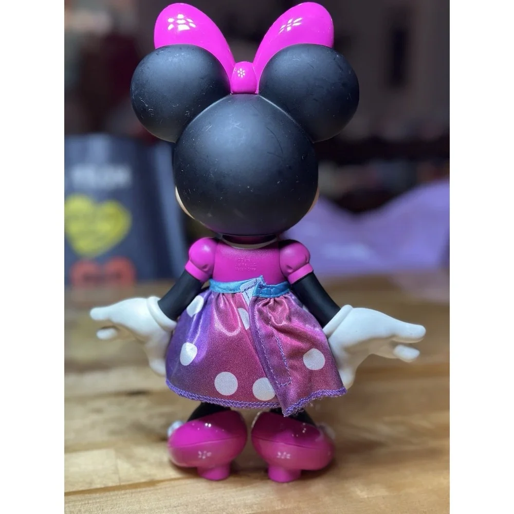 Minnie Mouse Movable Head Arms Legs Hard Plastic 9.5